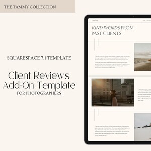 Squarespace Template | 7.1 Website | Client Review Page Add-On | Minimal Modern Elegant | For Photographers