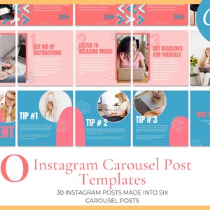 30 Carousel Post Templates for Instagram | Canva Colorful Social Media Templates