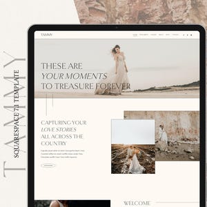 Website Template Squarespace, Squarespace Template, Squarespace 7.1, Engagement, Wedding Photography, Videography, Minimal, Modern