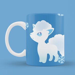 Alolan Vulpix Ceramic Mug (11.8oz), Office Mug, Gaming Mug, Microwave Safe, Holiday Mug, Coffee Mug | Gift Mug.