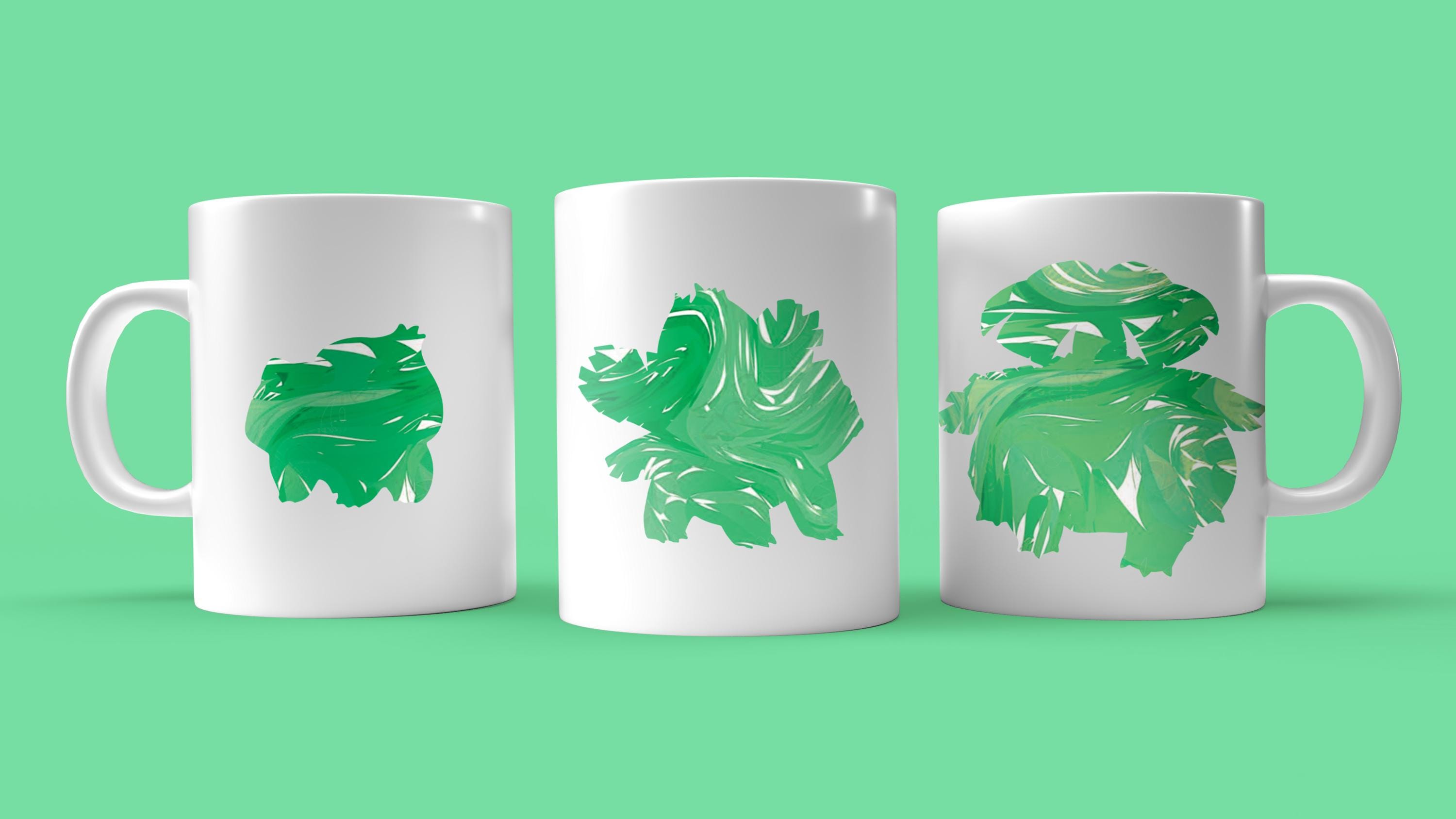 Regional Grass Starter Evolution Line Ceramic Mug (11.8oz), Office Mug, Gaming Mug, Microwave Safe, Holiday Mug, Coffee Mug, Gift Mug.