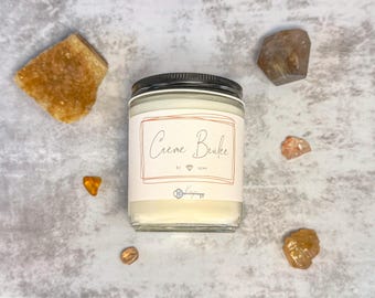 Creme Brulée | Healing Crystal Candle  | Soy Wax | Multiple Sizes