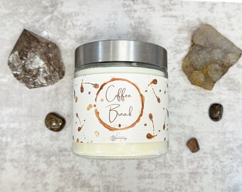 Coffee Break | Healing Crystal Candle  | Soy Wax | Multiple Sizes