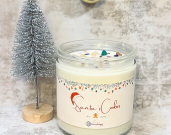 Santa's Cookies | Healing Crystal Candle  | Soy Wax | Multiple Sizes