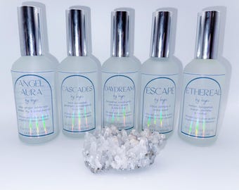 Crystal-Infused Luxury Room Spray | Clear Quartz Mist | Hand-Poured Home Fragrance