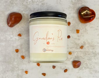 Grandma's Pie | Healing Crystal Candle  | Soy Wax | Multiple Sizes