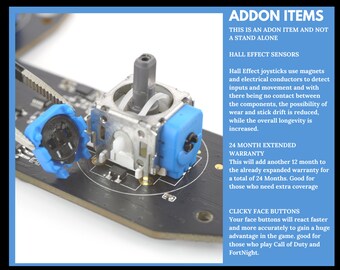 Upgrade Hall Effect Modules  - Now without Jitter! / 24 Months Warranty / Clicky Face Buttons