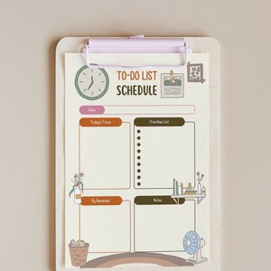 EDITABLE DAILY PLANNER | To Do List | Printable Productivity Day Planner for Work | Work Day Diary Insert | Template | Pdf, Excel | Organize