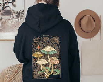 Magic Mushroom Dark Academia Hoodie Dark Academia Clothes Goblincore Hoodie Cottagecore Sweatshirt Cottagecore Hoodie Fall Hoodie Aesthetic