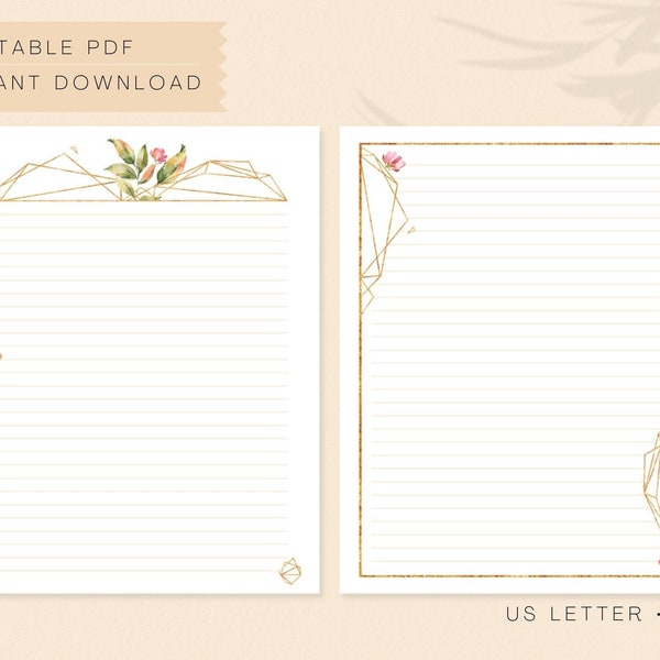 Printable Stationery Etsy