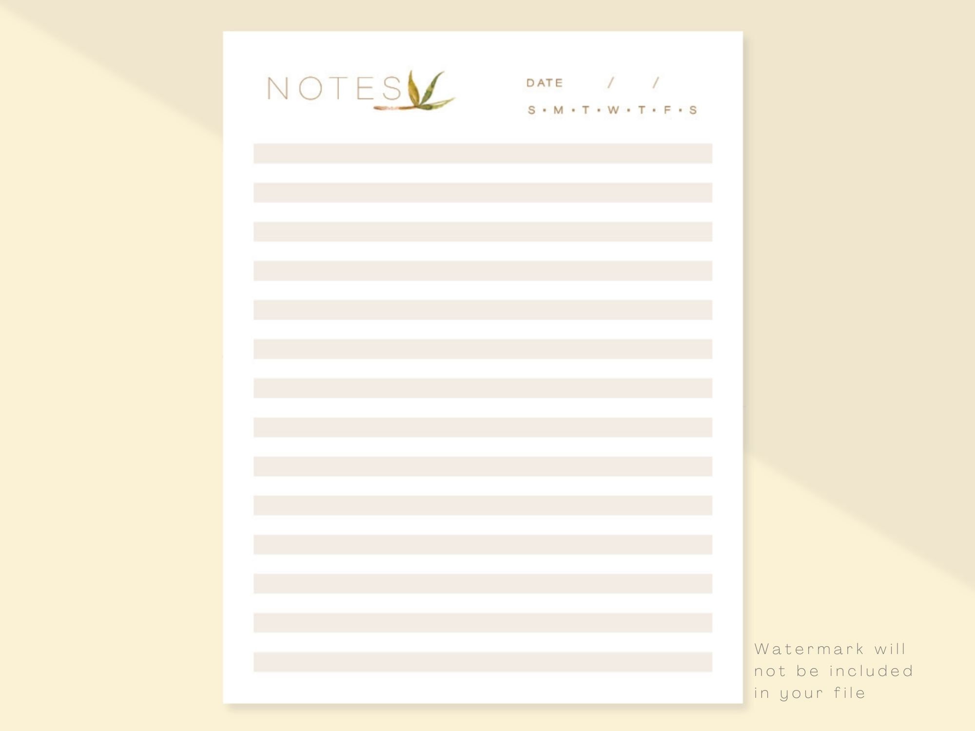 Printable Note Pages, Minimalist Lined Paper for Note-taking, Printable ...