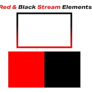 Red & Black Animated Twitch Overlays - Webcam Border, Stinger Transition