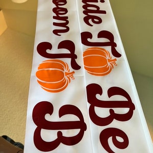 Fall Custom Groom or Bridal Shower/Bachelorette Sash
