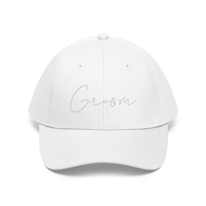 Groom White Embroidery Hat