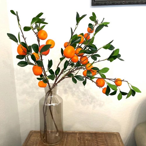 Artificial Orange Branch 34 Inch Etsy