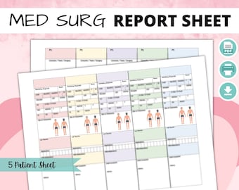 Med Surg report sheet, Nurse Report Sheet, Nursing Report Sheet, ICU Report Sheet, Labor and Delivery, Nurse Brain, Report Sheet, ICU Nurse