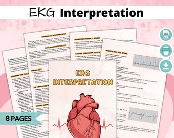 EKG Interpretation Study Guide, Nursing Cheat Sheet (PDF)