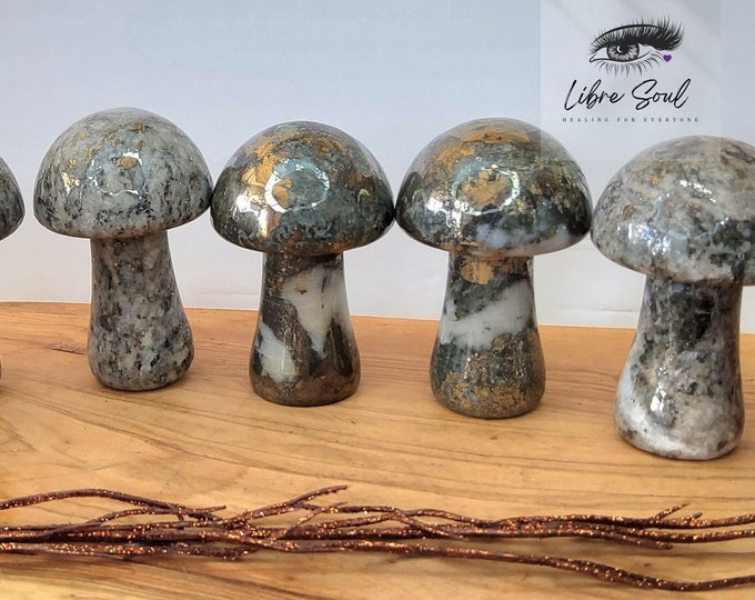 Natural 3" Pyrite Crystal Mushrooms~ Strength~Protection
