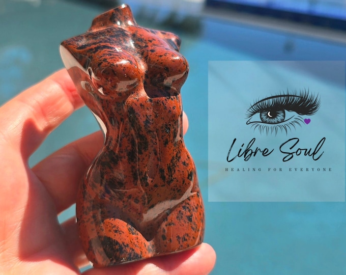 Natural 3.75" Red Obsidian  Woman Goddess Carved Crystal Body Torso~ High Quality