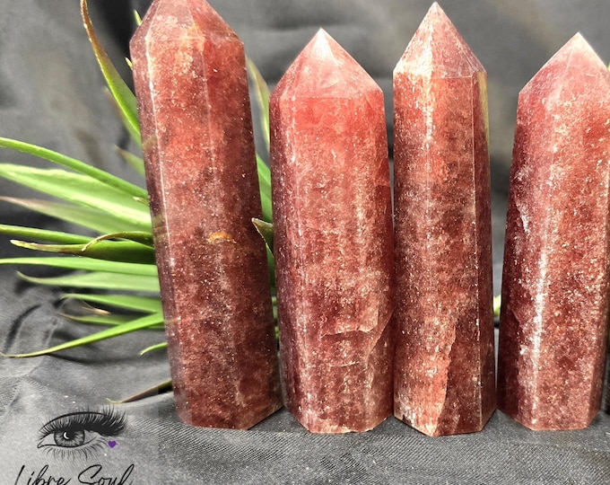Natural Strawberry Quartz  Crystal Points