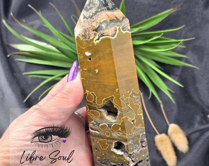 Natural Ocean Jasper 8" Druzy Orb Tower| OJ Orb Druzy Tower~Stunning!
