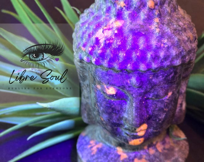 Yooperlite Buddha Carving:4" UV Reactive Crystal Statue