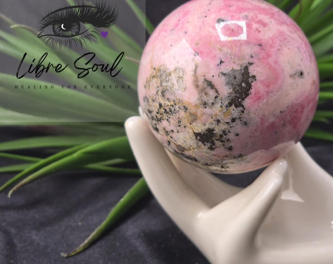 Natural Peruvian Rhodochrosite Pyrite Specimen 52mm Sphere| Rare and Unique