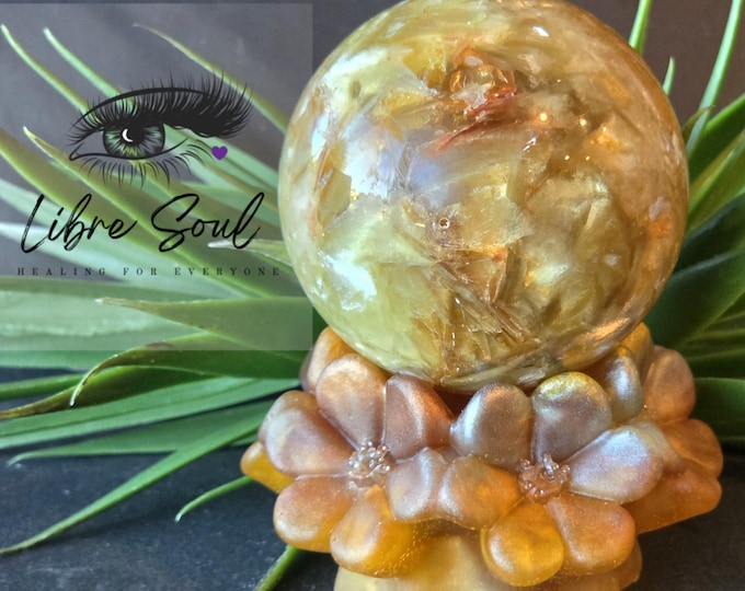 Natural Golden Mica  Crystal Sphere~ 56mm
