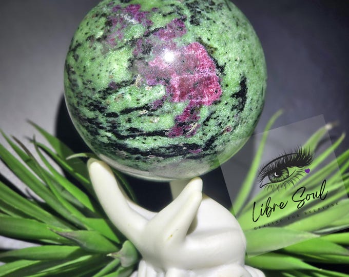 Large Ruby Zoisite Crystal Sphere ~85mm Sphere ~ UV reactive