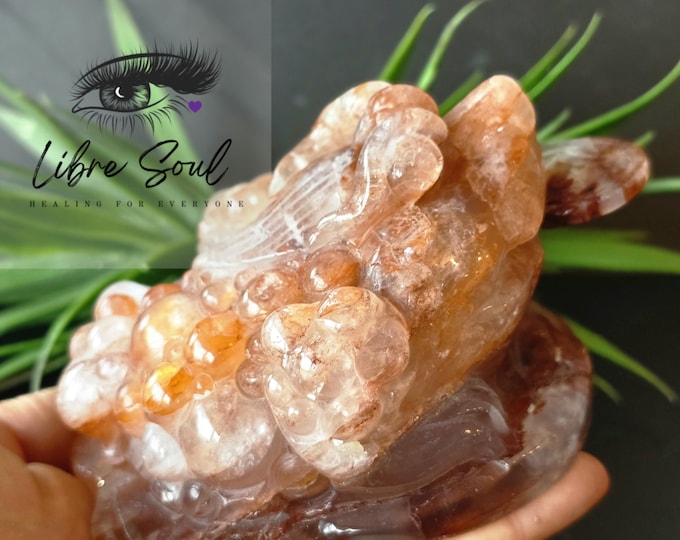 Fire Quartz Money Toad Carving: Feng Shui Lucky Charm