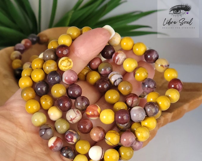 Natural 8mm Mookaite Jasper Beaded Bracelet~ Yummy colors