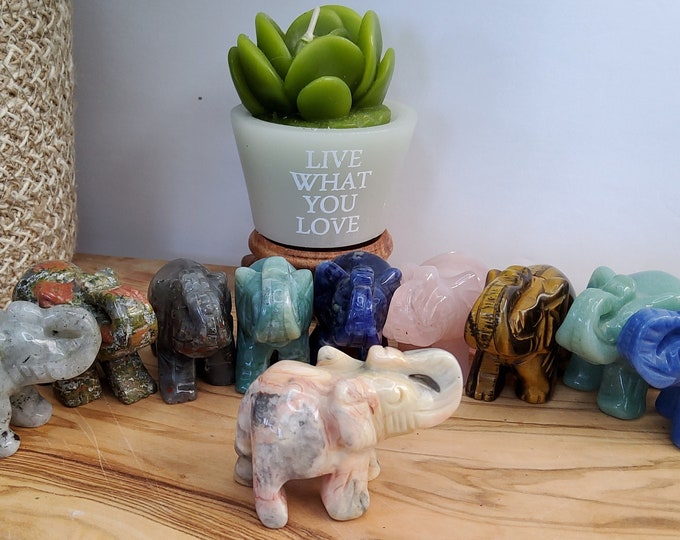Natural Crystal Carved Elephant