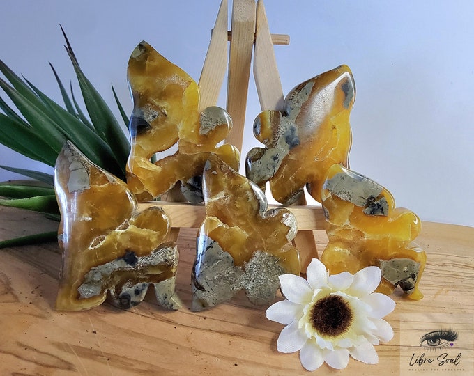 Natural Carved Fairy  Septarian Crystal with Druzy