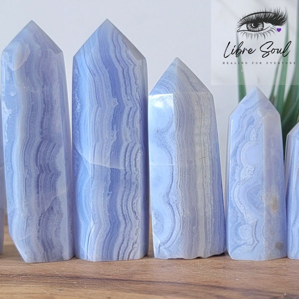 Natural Blue Lace Agate Crystal Points