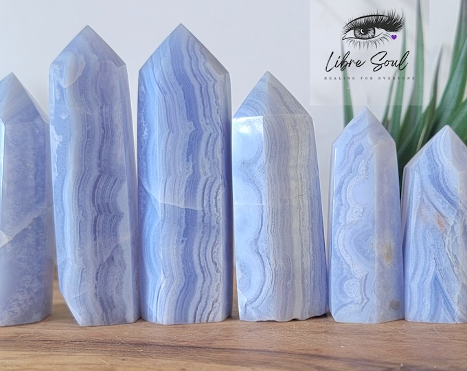 Natural Blue Lace Agate Crystal Points