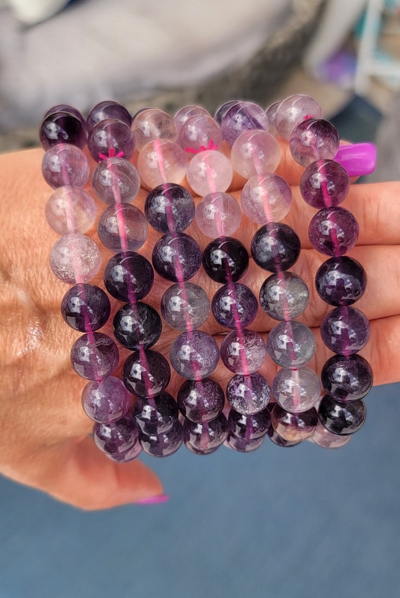 Buy 10mm Genuine Purple Fluorite Stretch Bracelet| Mental Order