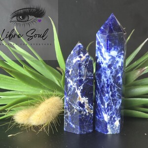 Natural Sodalite Crystal Point Tower