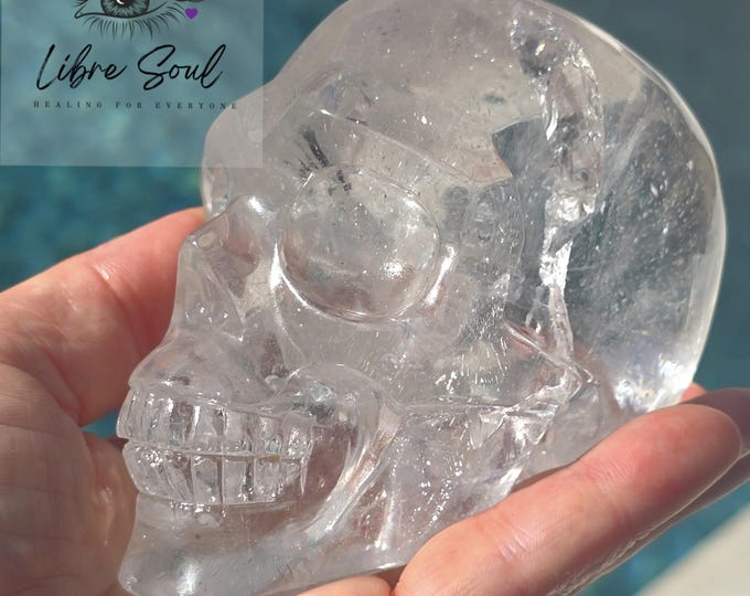 Clear Quartz Crystal Skull Carving | 4 inch Phantom