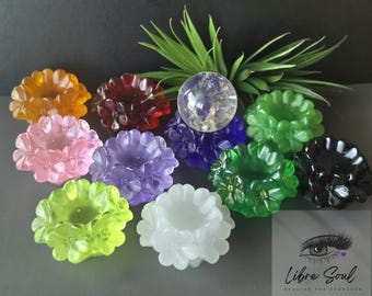 Flower Sphere Holders~ Resin Flower ~ Multiple colors available