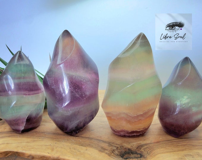 Natural Candy Fluorite Crystal Flames