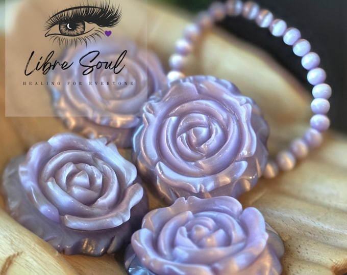 Purple/ Lilac  Cats Eye Stone Flower and or Pendant/ Crystal 45mm Flower~ Lavender Crystal Cats Eye Flower\Jewelry Maker