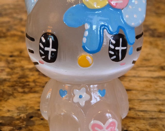 Hand Painted Selenite Hello Kitty Figurine - 4"