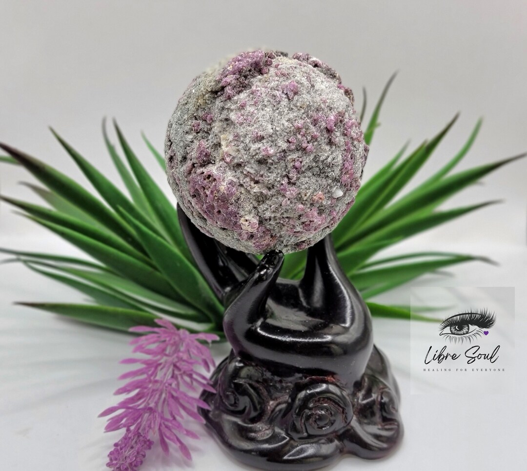 Natural Plum Blossom Tourmaline Raw Crystal Spherestunning Etsy