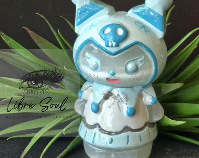 Natural Selenite 4" Hello Kitty's Melody| Hand Painted Selenite Melody Figurine