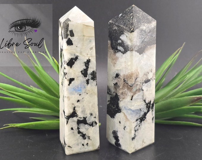 Natural Moonstone Crystal 5" Towers| Blue Flash Moonstone Natural Towers