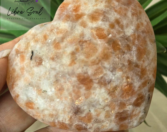 Natural 65mm Golden Sunstone Crystal Hearts |2.5" Golden Sunstone