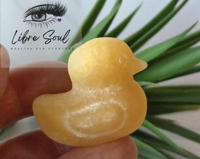 Darling Yellow Calcite 1.5" Duck- Yellow Duckie|