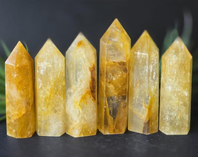 Natural Golden Healer Crystal Quartz Points/ Golden Healer Towers| Hematoid Crystal Quartz