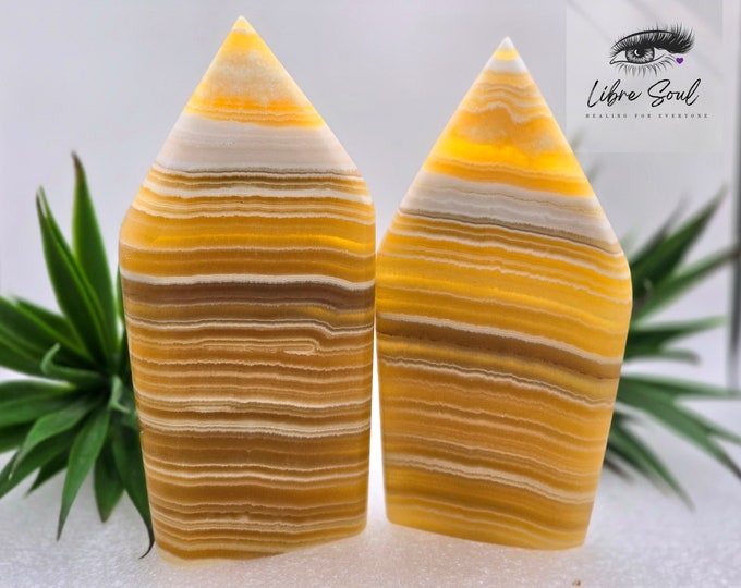 Natural Orange Calcite Crystal Freeforms~Points