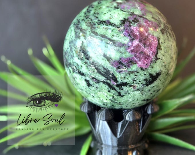 Large Ruby Zoisite Crystal Sphere ~85mm Sphere ~ UV reactive